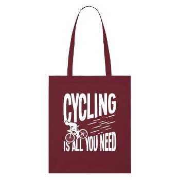 Le vélo, c’est tout ce dont tu as besoin - Tote bag bio Stanley/Stella - bordeaux - Devant
