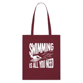 Schwimmen ist alles, was du brauchst - Stanley/Stella Bio-Stoffbeutel - Burgunderrot - Vorne