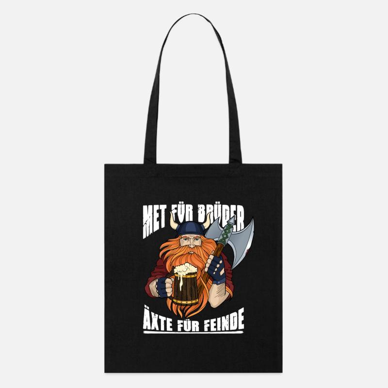 Cadeau viking de l’hydromel pour les frères : Haches pour les ennemis - Tote bag bio Stanley/Stella - noir