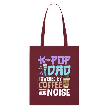 K Pop Dad alimenté par le café et le bruit - Tote bag bio Stanley/Stella - bordeaux - Devant