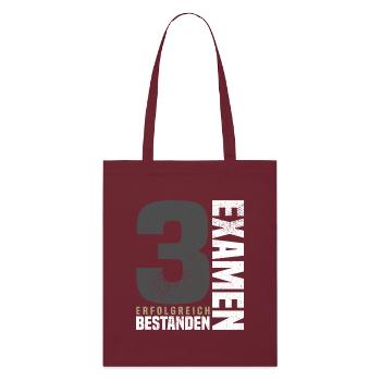 3. Exam Congratulations - Stanley/Stella Organic Tote Bag - burgundy - Front