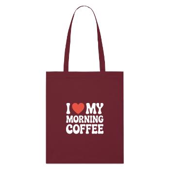 J’adore mon café du matin - Tote bag bio Stanley/Stella - bordeaux - Devant