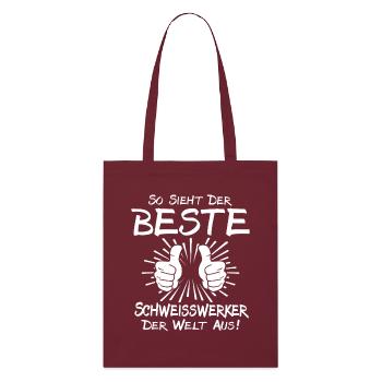 Bester Schweisswerker - Stanley/Stella Bio-Stoffbeutel - Burgunderrot - Vorne