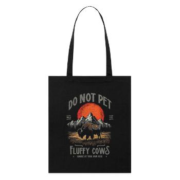 Les bisons vintage ne caressent pas les vaches duveteuses Bizons drôles - Tote bag bio Stanley/Stella - noir - Devant