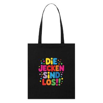 Jecken Karneval Kostüm  - Stanley/Stella Bio-Stoffbeutel - Schwarz - Vorne