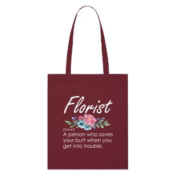 Florist Rescue in the shape of a flower - Stanley/Stella Organic Tote Bag - burgundy - Front