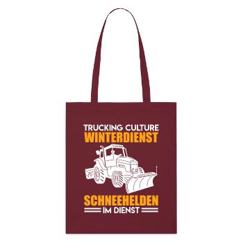 Schneepflug TRUCKING CULTURE WINTERDIENST Lustig - Stanley/Stella Bio-Stoffbeutel - Burgunderrot - Vorne