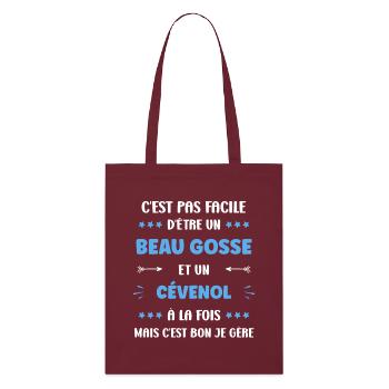 Beau gosse cévenol à la fois - Tote bag bio Stanley/Stella - bordeaux - Devant
