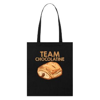 Team Chocolatine Pain au Chocolat Bäckerei - Stanley/Stella Bio-Stoffbeutel - Schwarz - Vorne