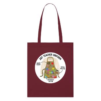 Art Teacher Uniform Creative Motif - Stanley/Stella Organic Tote Bag - burgundy - Front