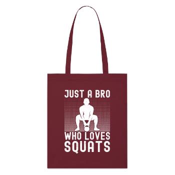 Gym Junkies Bro Who Loves Squats Calisthenics - Stanley/Stella Bio-Stoffbeutel - Burgunderrot - Vorne