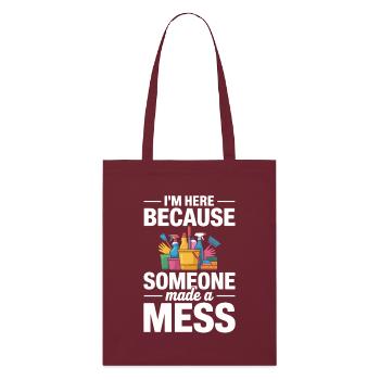 L’équipe de nettoyage Proud offre un travail de nettoyage - Tote bag bio Stanley/Stella - bordeaux - Devant