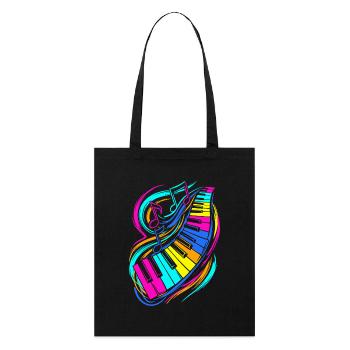 Clavier de piano - Tote bag bio Stanley/Stella - noir - Devant