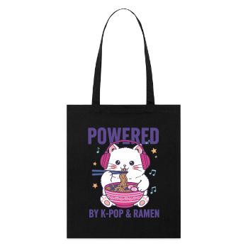 Powered By K-Pop And Ramen Kpop Korean Music Anime - Stanley/Stella Organic Tote Bag - black - Front