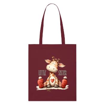 Petite Sœur Girafe - Tote bag bio Stanley/Stella - bordeaux - Devant