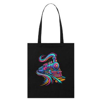 Locomotive à vapeur - Tote bag bio Stanley/Stella - noir - Devant