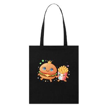 Burgers et frites - Tote bag bio Stanley/Stella - noir - Devant