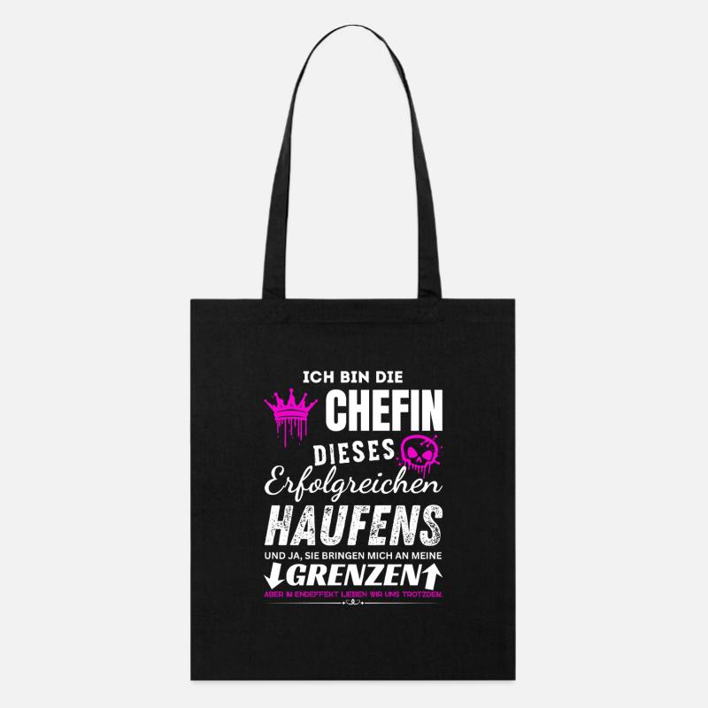 Chefin des Erfolgreichen Haufens Chefin Geschenke - Stanley/Stella Bio-Stoffbeutel - Schwarz