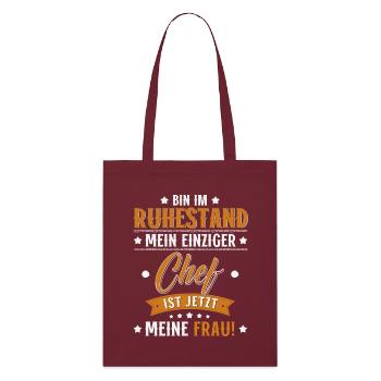 Pension 2026 Gift Man Pensioner Retirement Funny - Stanley/Stella Organic Tote Bag - burgundy - Front