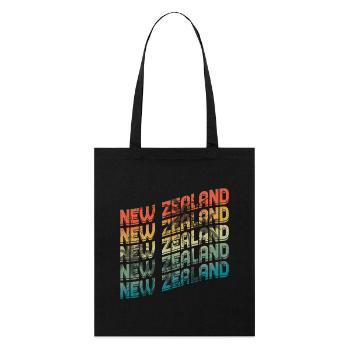 Néo-Zélandais Néo-Zélandais Rétro Vintage NZ - Tote bag bio Stanley/Stella - noir - Devant