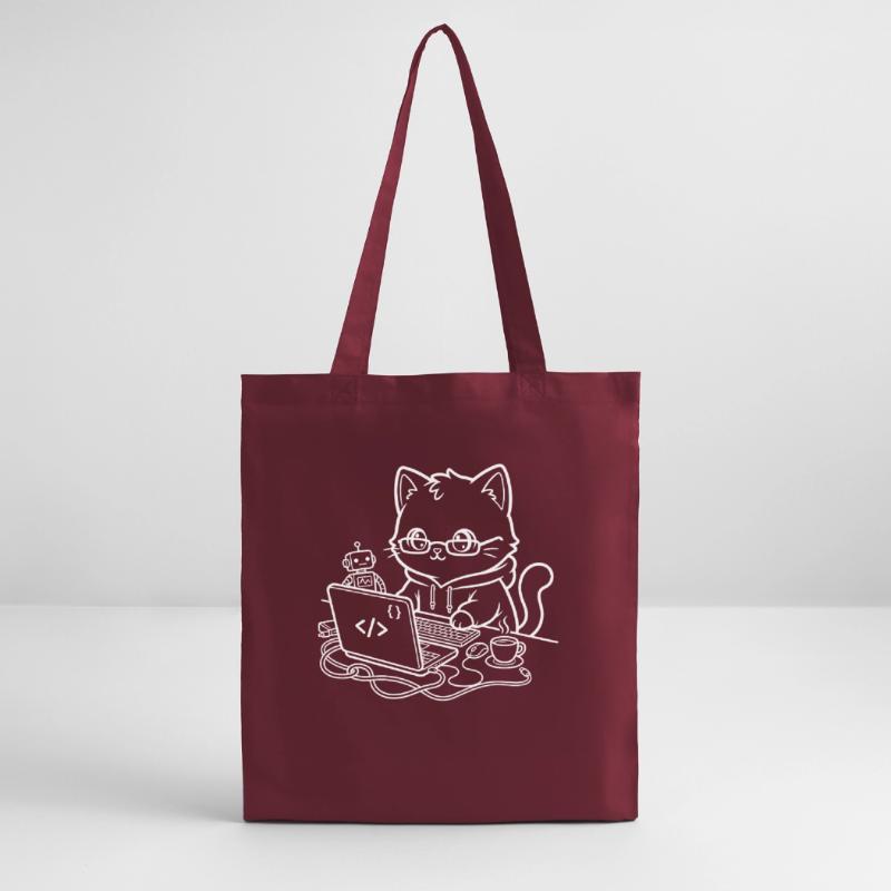 Coder Kawaii Cat Programmer Stanley/Stella Organic Tote Bag