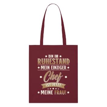 Pension Gift Man Pensioner Retirement 2026 Funny - Stanley/Stella Organic Tote Bag - burgundy - Front