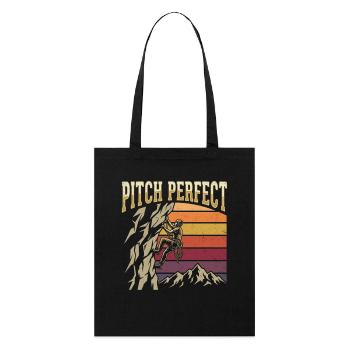 Pitch Perfect Klettern Bergsteigen Retro - Stanley/Stella Bio-Stoffbeutel - Schwarz - Vorne