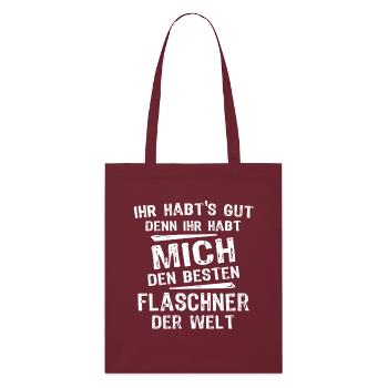 Plombier - Tote bag bio Stanley/Stella - bordeaux - Devant