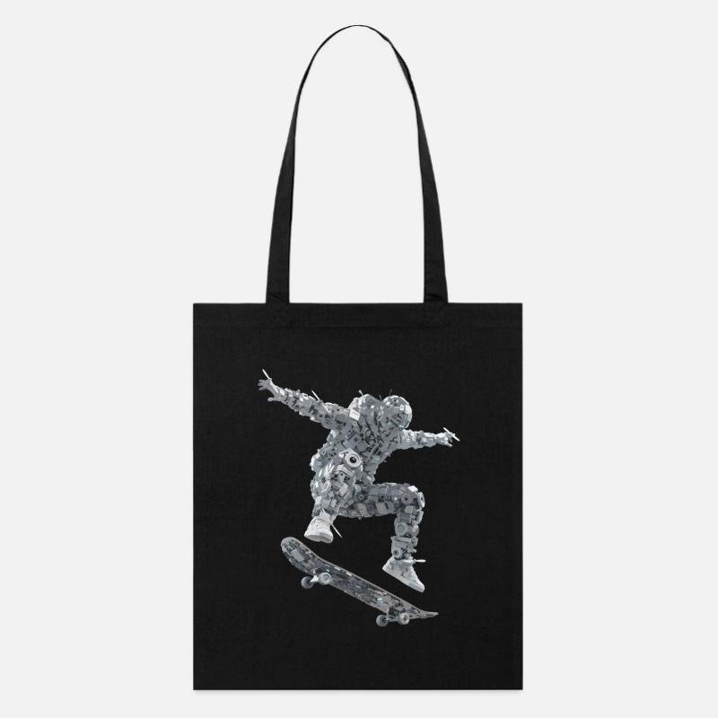 Robot à roulettes - Tote bag bio Stanley/Stella - noir