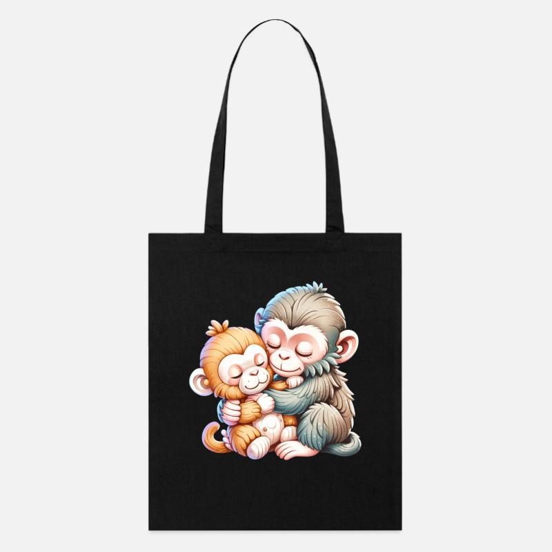 Duo de Singes Câlins - Tote bag bio Stanley/Stella - noir
