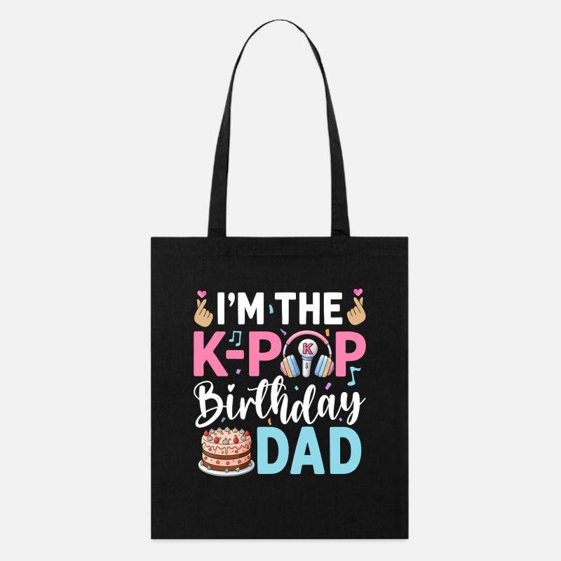 Jestem tatą urodzin K-Pop - Ekologiczna torba materiałowa Stanley/Stella - czarny