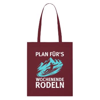 Schlitten PLAN FÜR'S WOCHENENDE RODELN LUSTIG - Stanley/Stella Bio-Stoffbeutel - Burgunderrot - Vorne