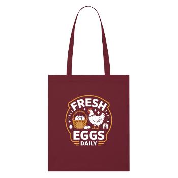 Fresh Eggs Daily Hühnerhalter Huhn - Stanley/Stella Bio-Stoffbeutel - Burgunderrot - Vorne