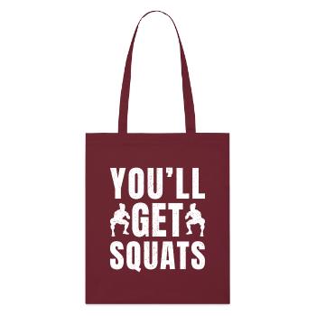 Gym Junkies Get´ll Get Squats Calisthenics Fitness - Stanley/Stella Bio-Stoffbeutel - Burgunderrot - Vorne