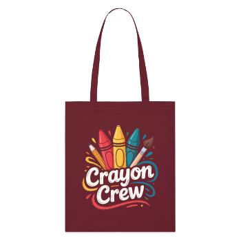 Crayon Crew Color Explosion - Stanley/Stella Organic Tote Bag - burgundy - Front
