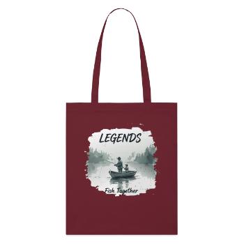 Légendes de la pêche Père Fils - Tote bag bio Stanley/Stella - bordeaux - Devant