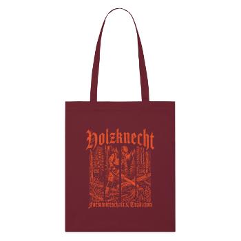 Woodcutter Forestry Forest Chainsaw - Stanley/Stella Organic Tote Bag - burgundy - Front