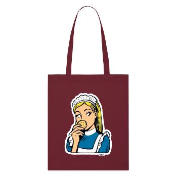 Maid and Cookie Pop Art - Stanley/Stella Bio-Stoffbeutel - Burgunderrot - Vorne