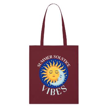 Litha Pagan Summer Solstice Midsummer Midsommar - Stanley/Stella Organic Tote Bag - burgundy - Front