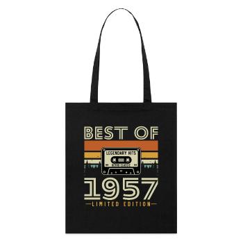 1957 Vintage Retro Geburtstagsgeschenk - Stanley/Stella Bio-Stoffbeutel - Schwarz - Vorne