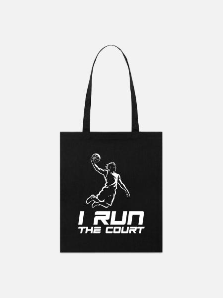I run the court - Basketball - Stanley/Stella Organic Tote Bag - black