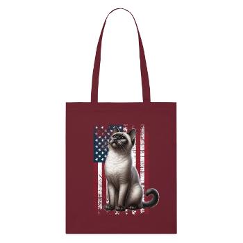 Siamese Cat US Siamkatze - Stanley/Stella Bio-Stoffbeutel - Burgunderrot - Vorne