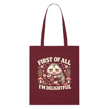 Charming opossum - Stanley/Stella Organic Tote Bag - burgundy - Front