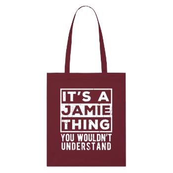 Das ist eine Sache von Jamie, die du nicht verstehen würdest - Stanley/Stella Bio-Stoffbeutel - Burgunderrot - Vorne