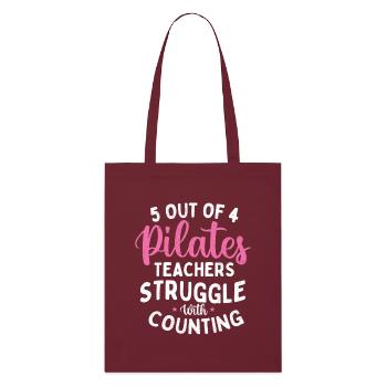 5 sur 4 Professeurs de Pilates Comptant les blagues - Tote bag bio Stanley/Stella - bordeaux - Devant