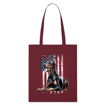 Doberman US Dobermann - Stanley/Stella Bio-Stoffbeutel - Burgunderrot - Vorne