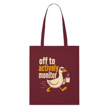 Departure for active monitoring - Stanley/Stella Organic Tote Bag - burgundy - Front