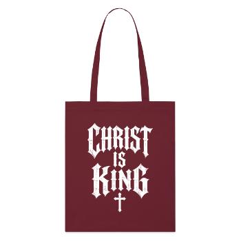 Christliche Gläubige Christus ist König - Stanley/Stella Bio-Stoffbeutel - Burgunderrot - Vorne