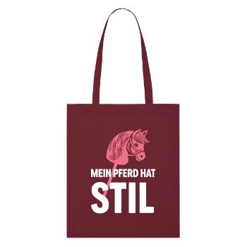 Hobby Horse | Mein Pferd hat Stil | Sport - Stanley/Stella Bio-Stoffbeutel - Burgunderrot - Vorne