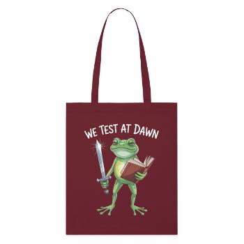 Dawn Frog Knight - Stanley/Stella Organic Tote Bag - burgundy - Front